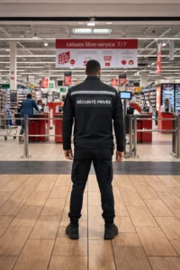 Agent de sécurité en supermarché, surveillance des caisses libre-service à Paris et en Île-de-France