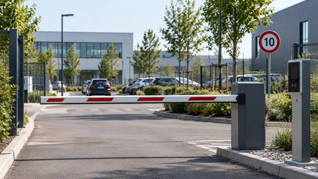 Barrière d’entrée d’un site professionnel avec contrôle d’accès